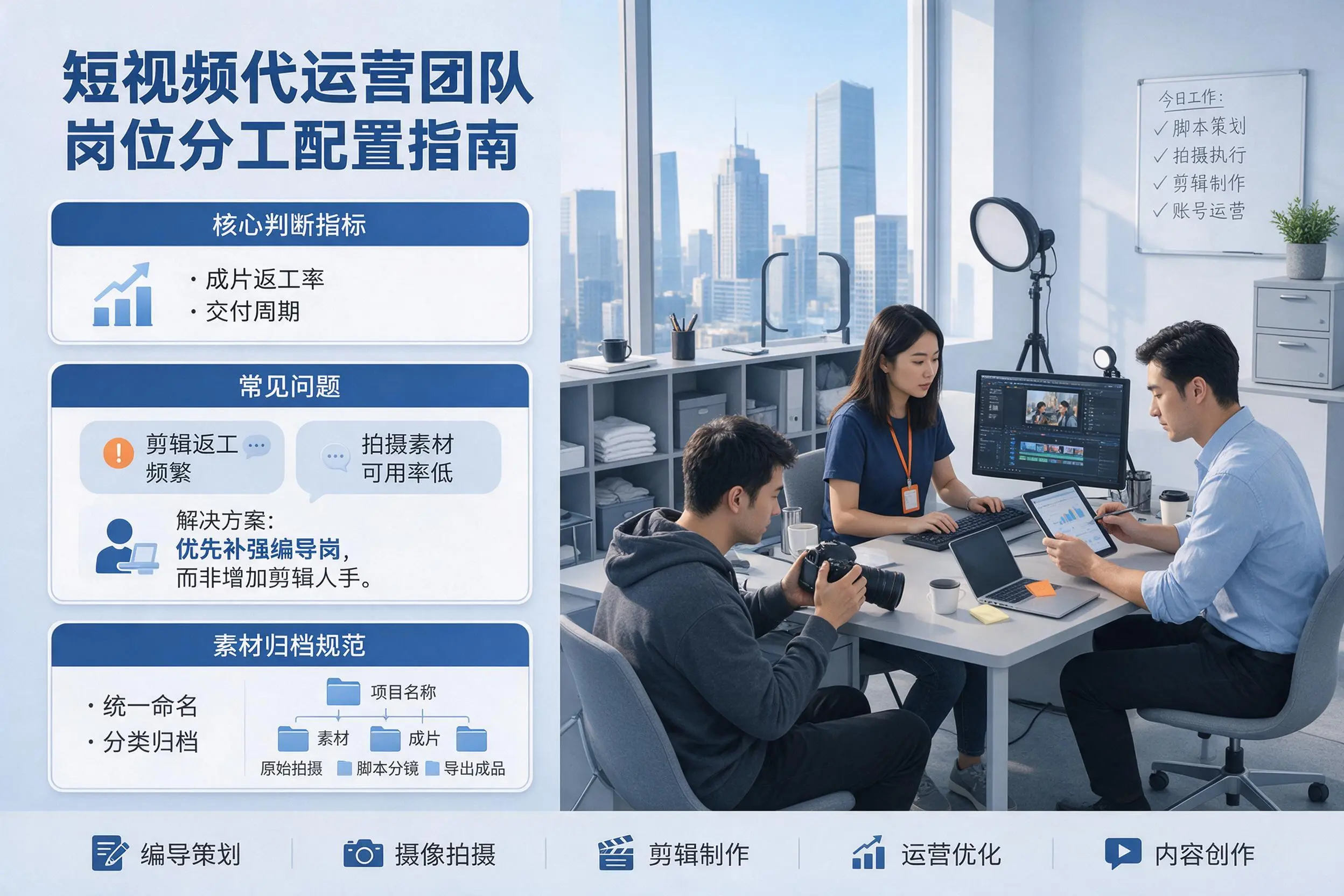 短视频代运营团队如何配置？神农架企业岗位分工科普说明