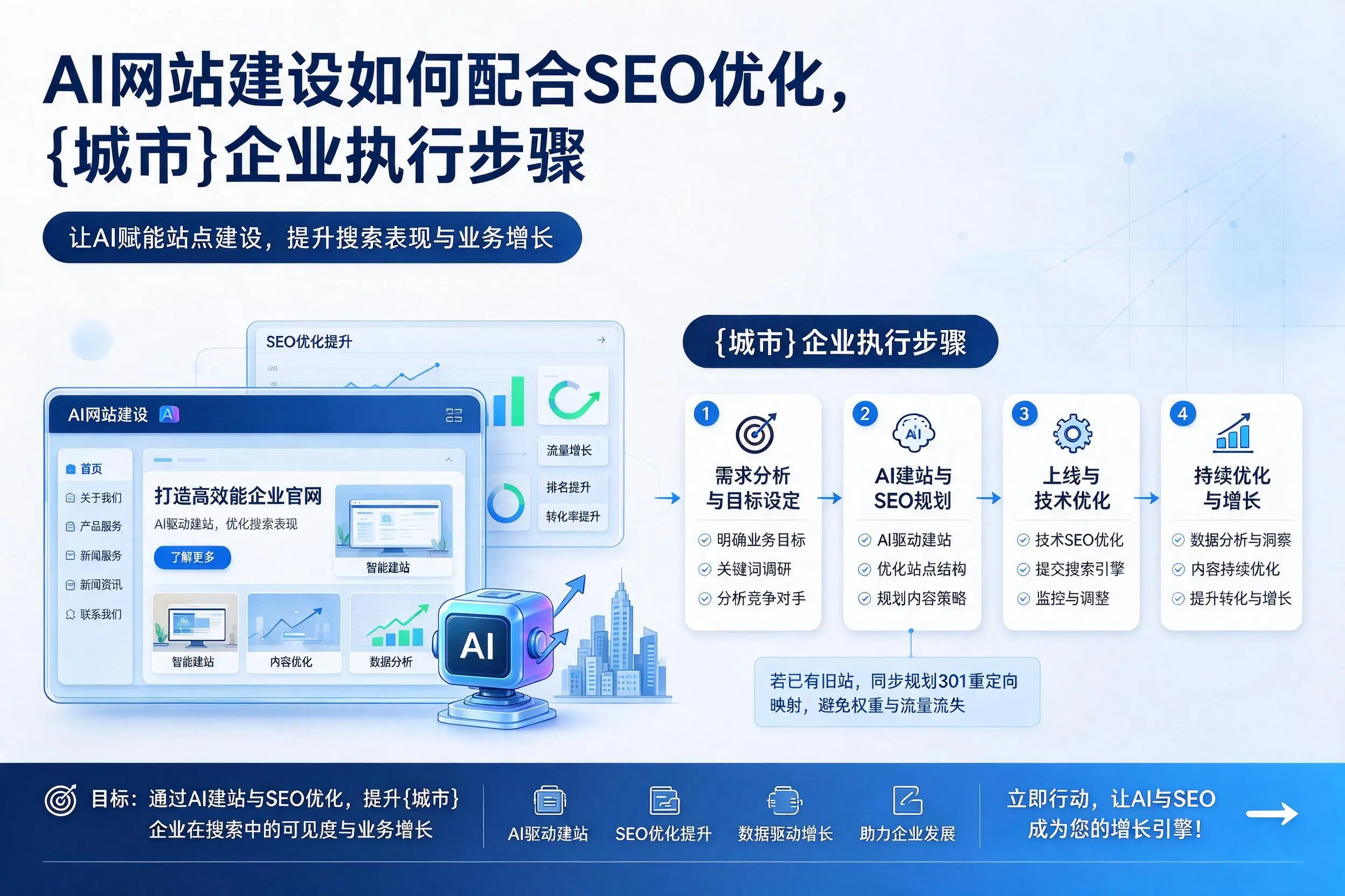 AI网站建设如何配合SEO优化，神农架企业执行步骤