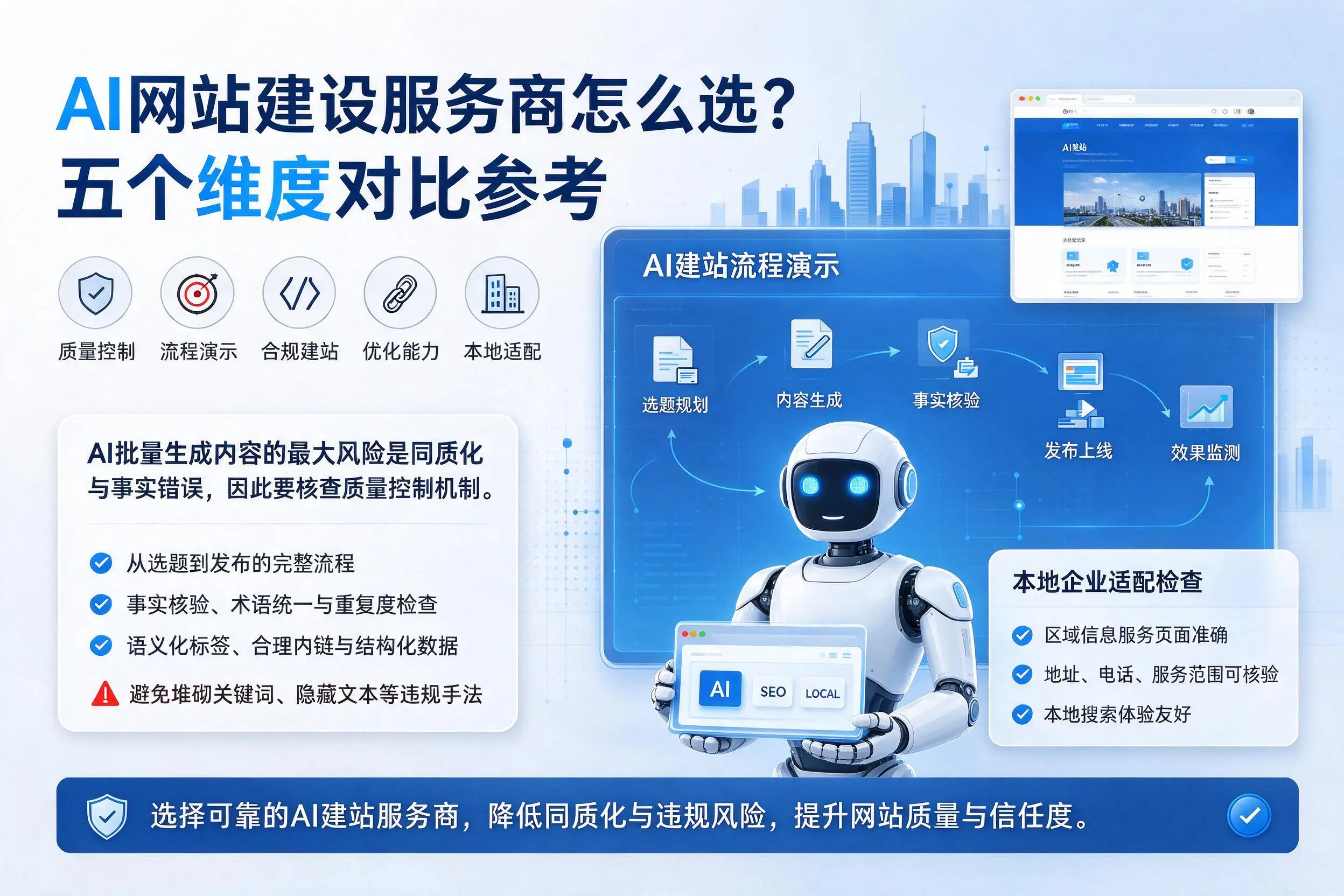 神农架AI网站建设服务商怎么选？五个维度对比参考